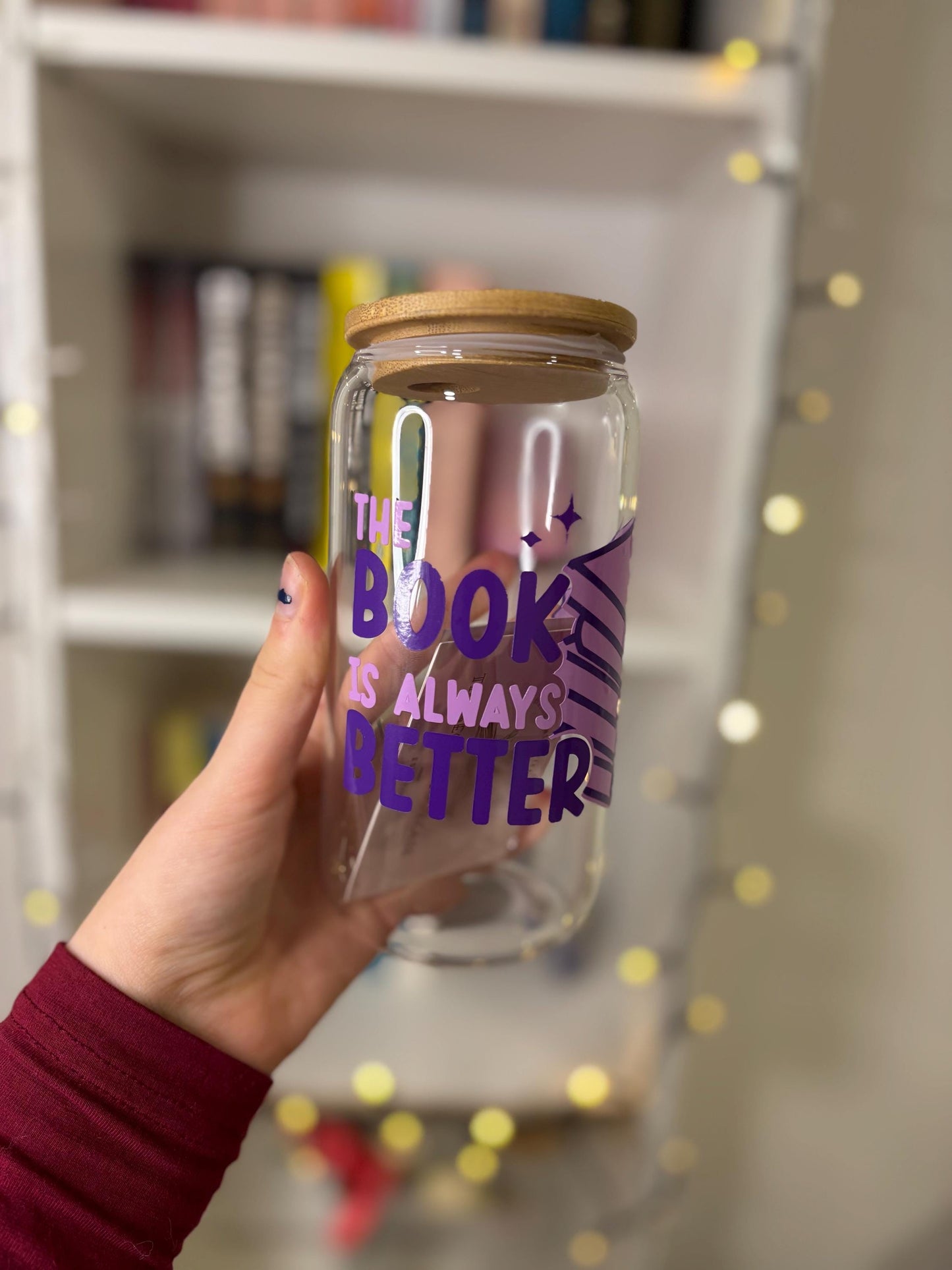 Personalised Bookish Themed Glass Tumbler - 550mls