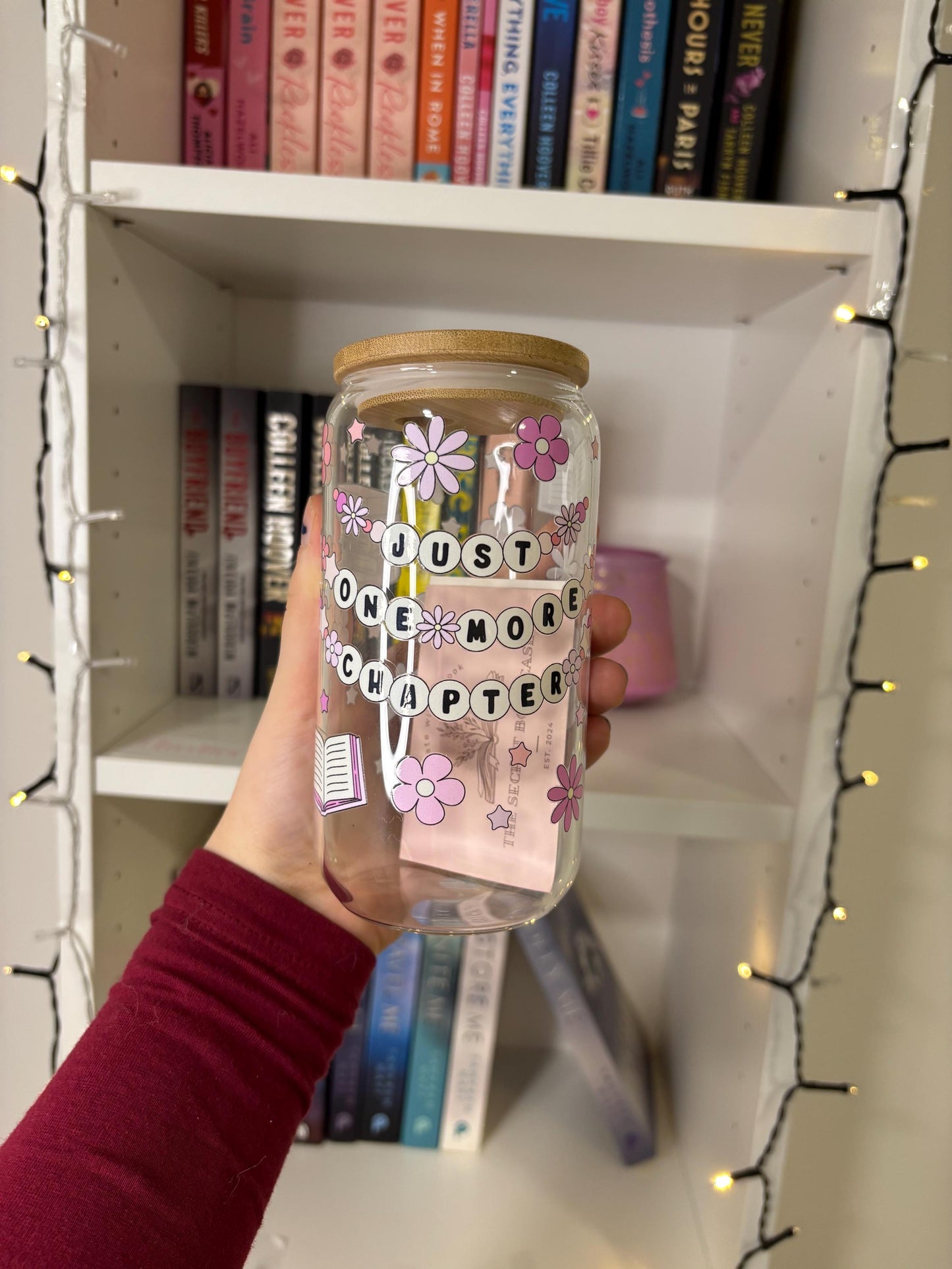 Personalised Bookish Themed Glass Tumbler - 550mls