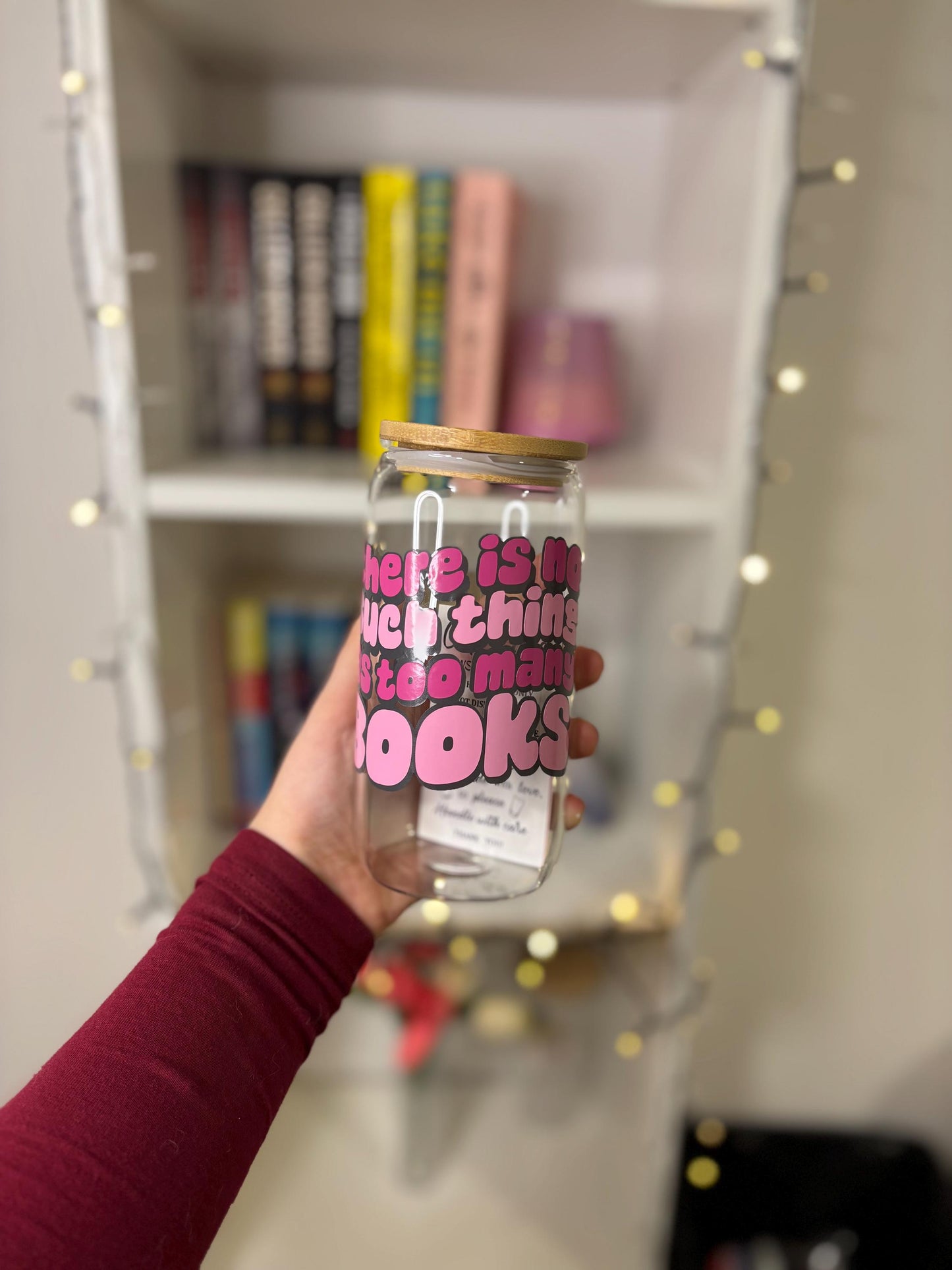 Personalised Bookish Themed Glass Tumbler - 550mls