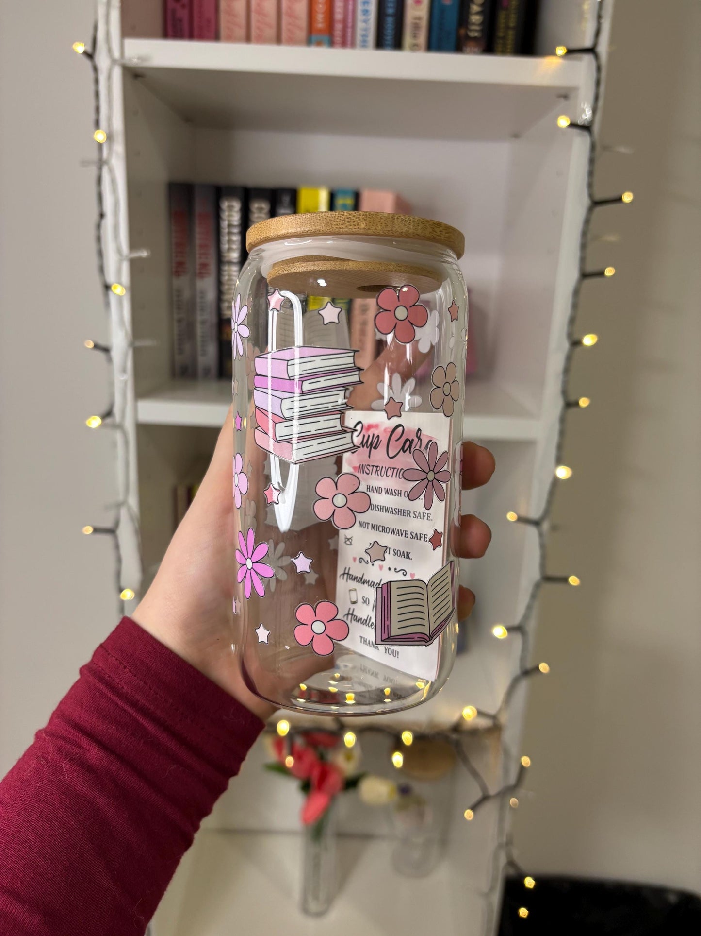 Personalised Bookish Themed Glass Tumbler - 550mls